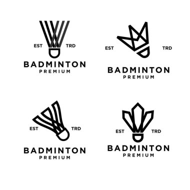 Badminton soyut simge tasarım örnekleme şablonu