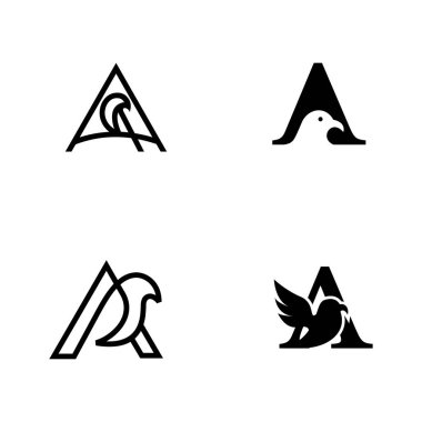 A Bird letter icon design illustration template clipart