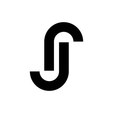 JR harfli monogram logo tasarımı illüstrasyonu