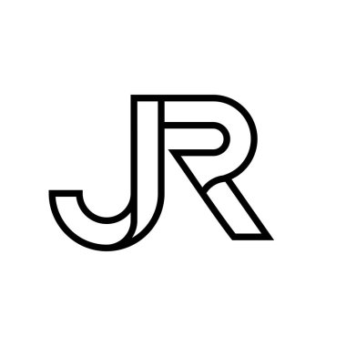 JR harfli monogram logo tasarımı illüstrasyonu