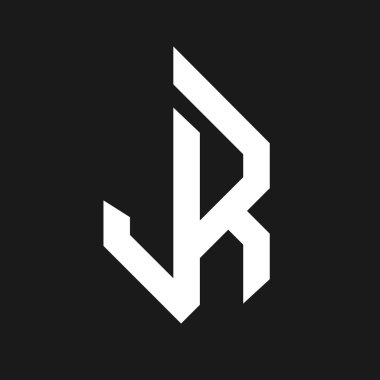 JR harfli monogram logo tasarımı illüstrasyonu