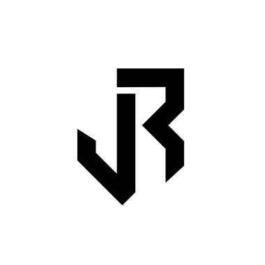 JR harfli monogram logo tasarımı illüstrasyonu