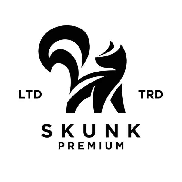 Skunk Schwarz Weiß Silhouette Ikone Design Illustration Vorlage — Stockvektor