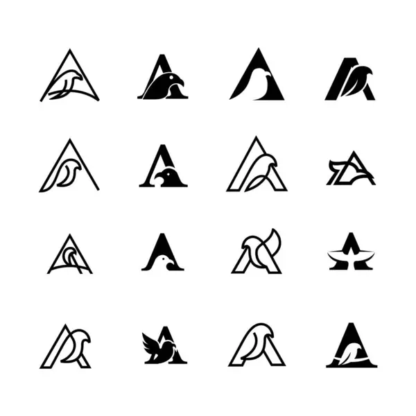Bird Letter Icon Design Illustration Template — Stock Vector