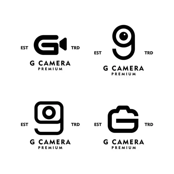 Camera Letter Icon Design Illustration Template — Stock Vector