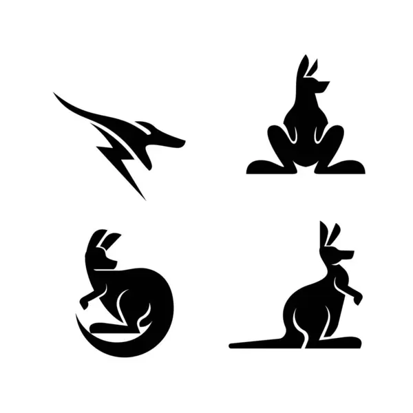 Kanguru Simgesi Tasarım Örnekleme Şablonu — Stok Vektör