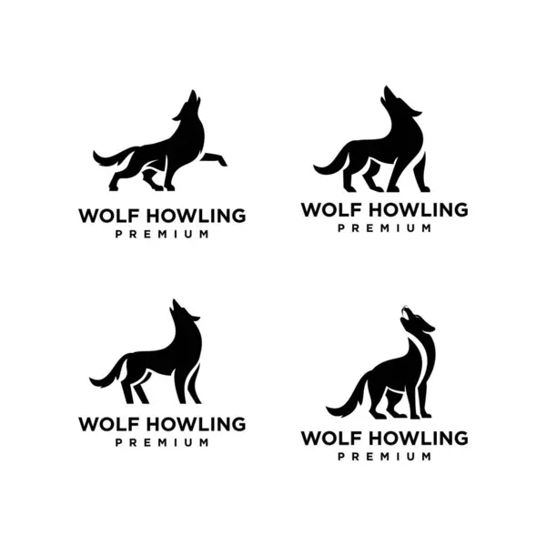 Wolf Vytí Logo Ikona Design Ilustrační Šablona — Stockový vektor