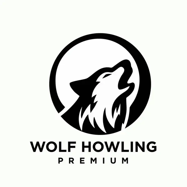 Wolf Howling Head Logo Icon Design Illustration Template — Stock Vector