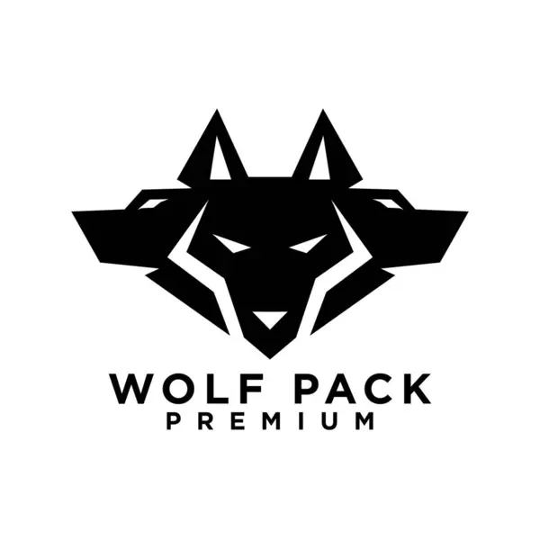 Wolf Pack Logo Icon Design Illustration Template — Stock Vector