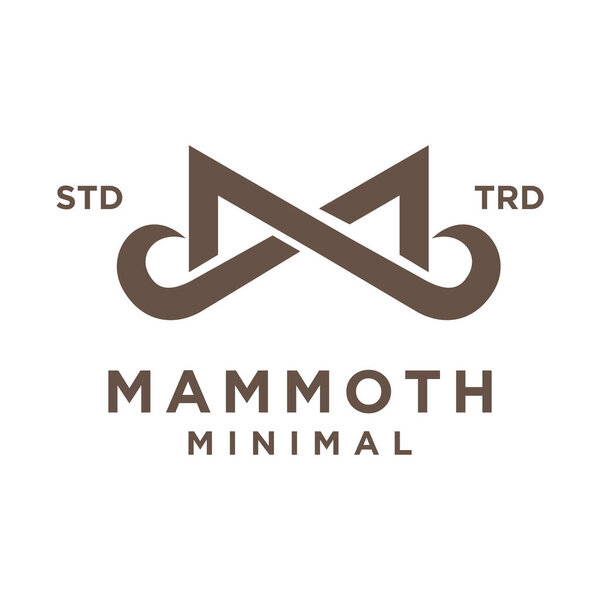 Mammoth M initial letter design template
