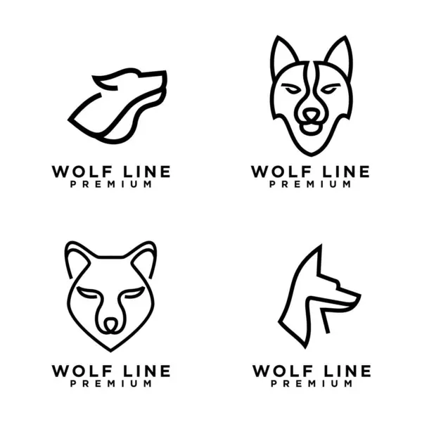 Wilk Linia Logo Ikona Projekt Ilustracja Szablon Ilustracja Stockowa
