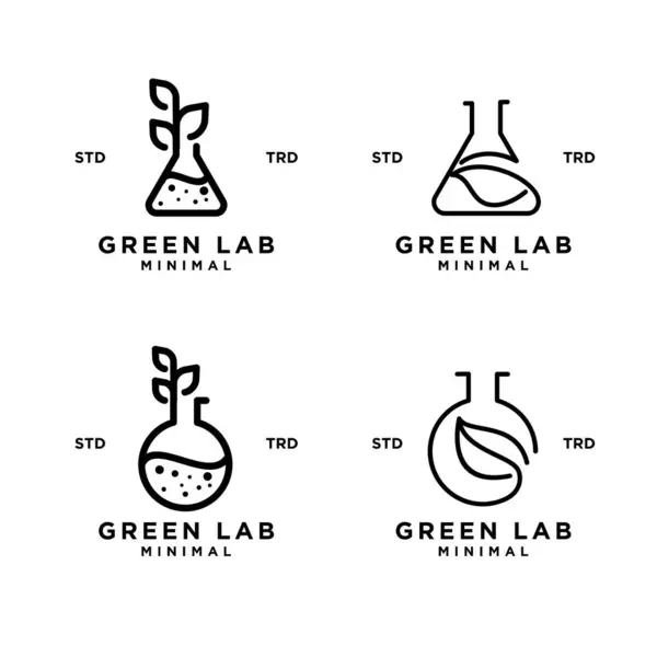 Zielony Lab Ikona Liści Wzór Ilustracji Szablon Ilustracja Stockowa