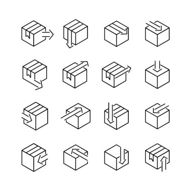 Ok satırı simge dizayn şablonlu kutu teslimatı