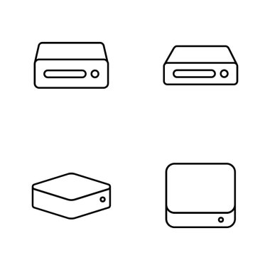 Mini Pc çizgi simgesi tasarım örnekleme şablonu