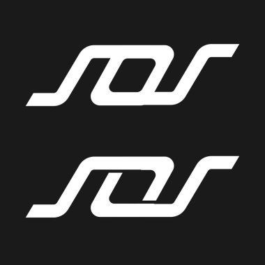 SOS Harfi monogram tasarım örnekleme şablonu