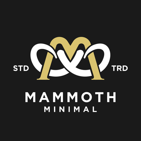 Mammoth M initial letter design template