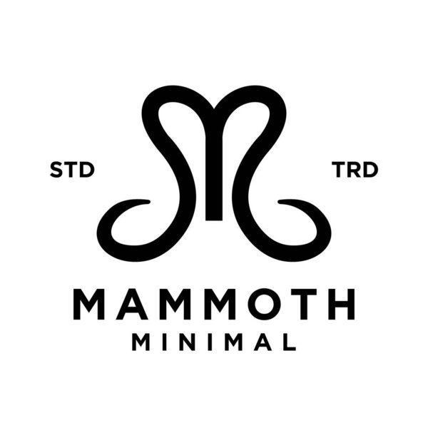 Mammoth M initial letter design template