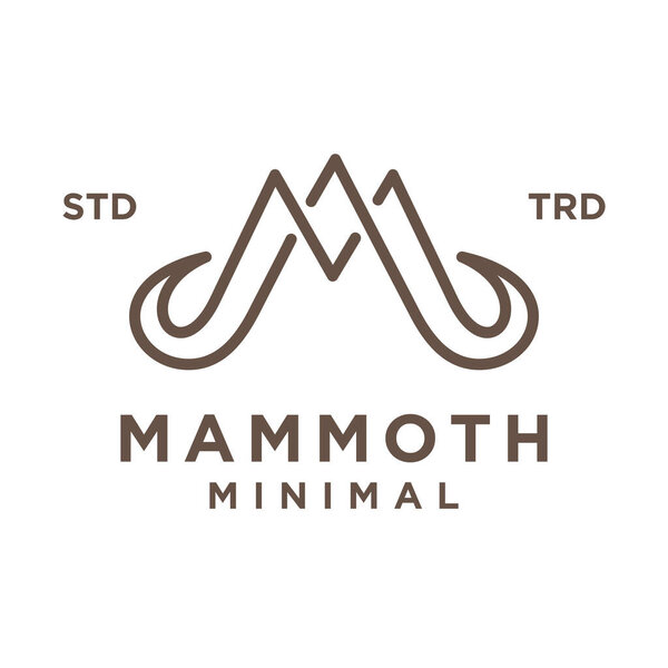 Mammoth M initial letter design template