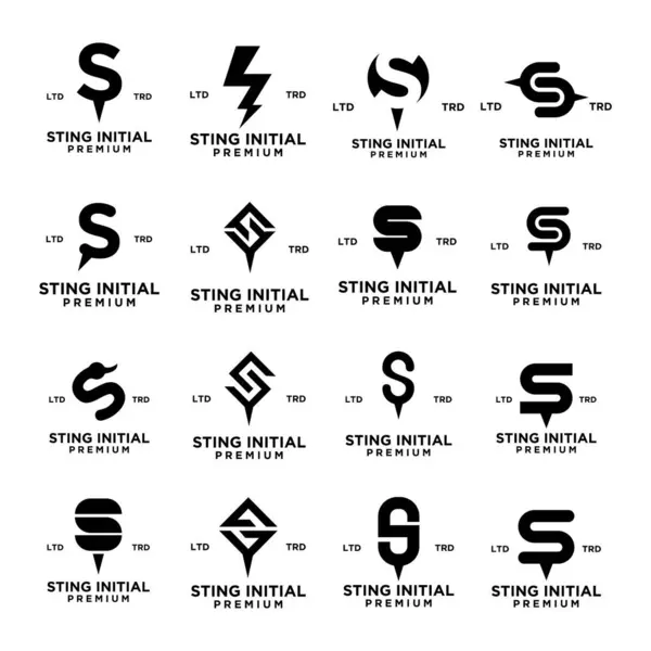 Sting Letter Icon Design Template — Stock Vector