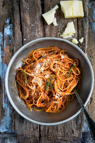 Spaghetti Classici Italiani Con Formaggio — Foto Stock
