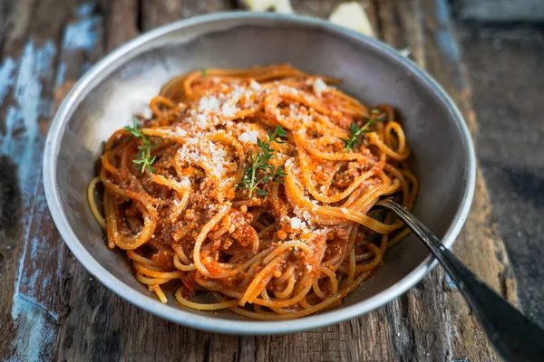 Spaghetti Classici Italiani Con Formaggio — Foto Stock
