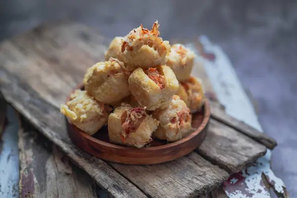Tahu Isi Indonesian Deep Fried Stuffed Tofu Served Chili Sambal — Stock Photo, Image