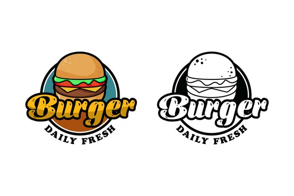 Шаблон Логотипа Burger Белый Фон — стоковый вектор