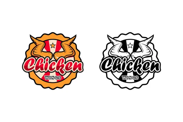 Цветовой Вектор Дизайна Логотипа Chiken Wings — стоковый вектор