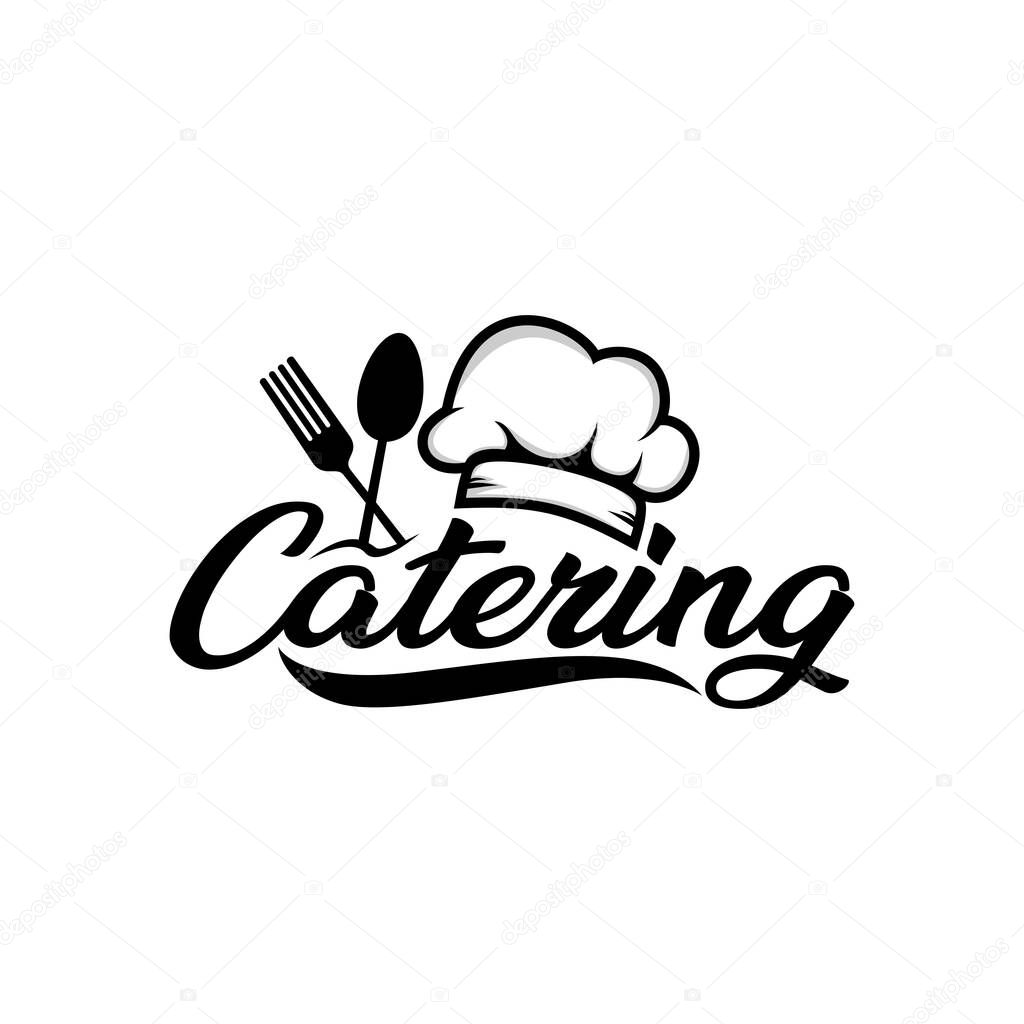 Catering quality food design logo template