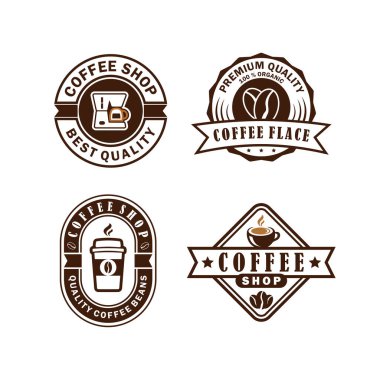 Kafe retro logosu şablon koleksiyonu