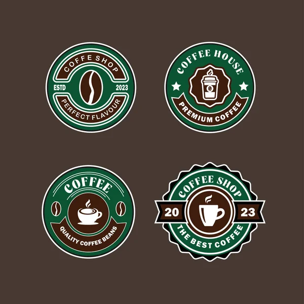 Vintage Coffee Logo Color Template — Stock Vector