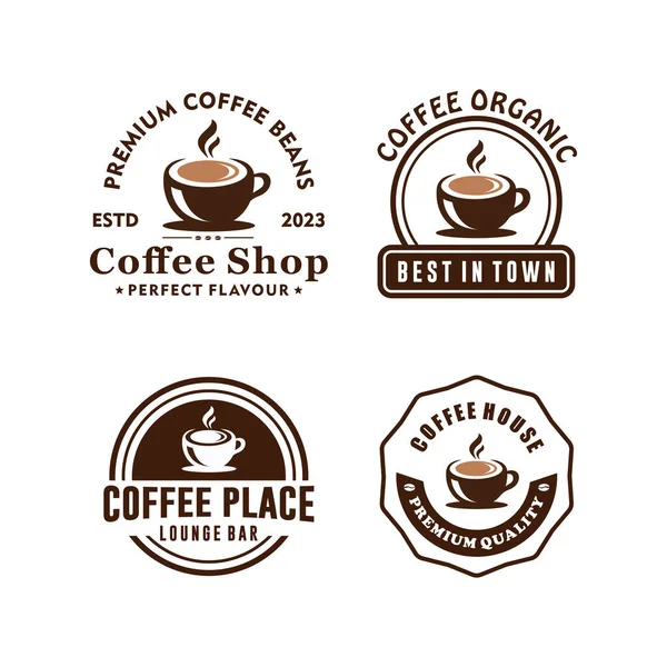 Vintage Káva Logo Design Collcetion Šablona — Stockový vektor