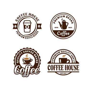Logo kahve ve klasik tasarım çizimi