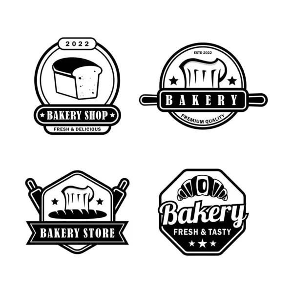 Vintage Piekarnia Logo Szablon Kolekcja Projektowa — Wektor stockowy
