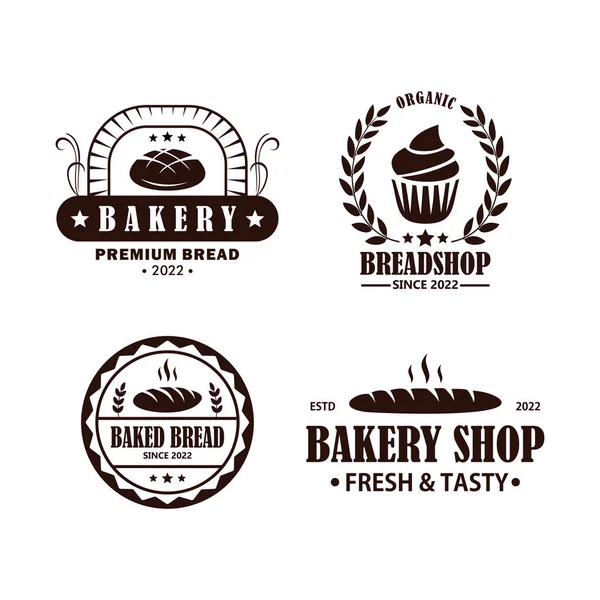Шаблон Логотипа Пекарни Ретро Дизайн — стоковый вектор