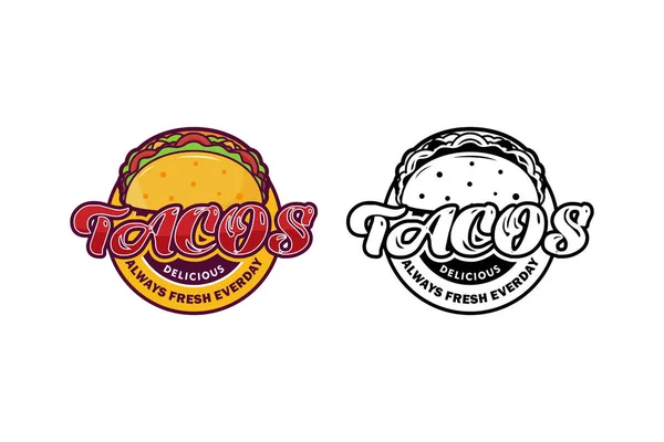 Шаблон Рисунка Логотипа Tacos — стоковый вектор