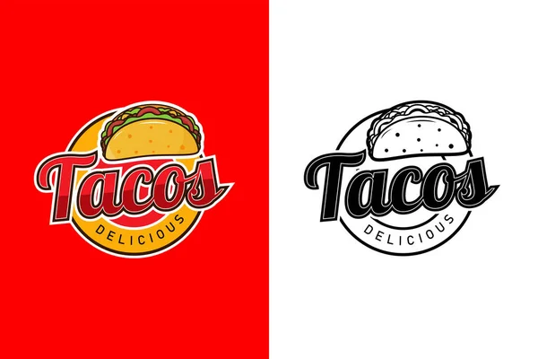 Tacos Logo Diseño Plantilla Ilustración — Vector de stock