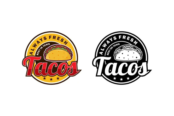 Plantilla Diseño Logo Siempre Fresco Tacos — Vector de stock