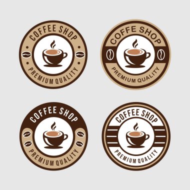 Kahve dükkanı logosu koleksiyon konsepti