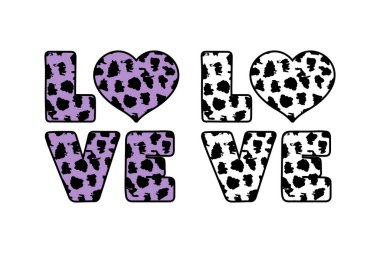 Kalp tasarımı rengi mor tasarım şablonu