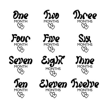 Bebek kilometre taşları tasarım vektör şablonu 