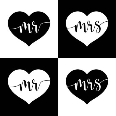 Bay ve Bayan Hearts tasarım şablonu