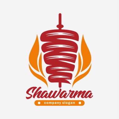 Restoranlar ve pazarlar için logo shawarma