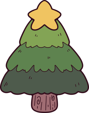 Sevimli çocuklar Noel Sevimli eller Elementlerin resimli kartlarını çizmiş