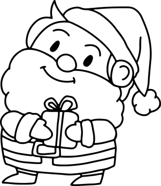 Noel, şirin karikatür, elementler, çizgiler, beyaz, renkli, resimli, Noel Baba, kart