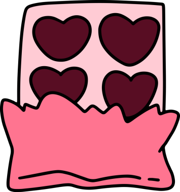 Sevgililer Günü sevimli el çizimleri, dekoratif kartlar için sevimli çizimler.