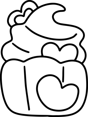 Sevgililer Günü sevimli el yapımı elementler, dekoratif kartlar için sevimli çizimler