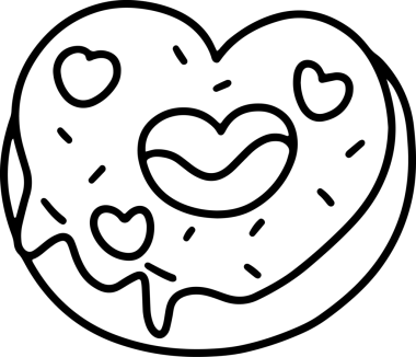 Sevgililer Günü sevimli el yapımı elementler, dekoratif kartlar için sevimli çizimler