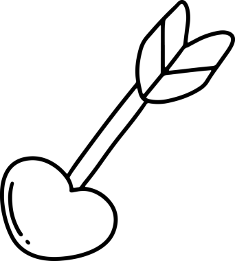 Sevgililer Günü sevimli el yapımı elementler, dekoratif kartlar için sevimli çizimler