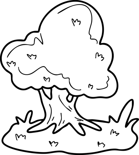 Şirin çizgi film, bahçe, bahar, ağaçlar, çiçekler, bahçe, illüstrasyon, el çizimi